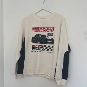 Nascar Cream and Black Crewneck Sweater
